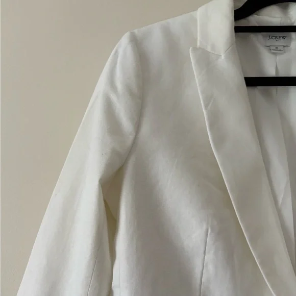 J. Crew Classic White Blazer Linen-Cotton one-button Size 8 - Picture 6 of 15
